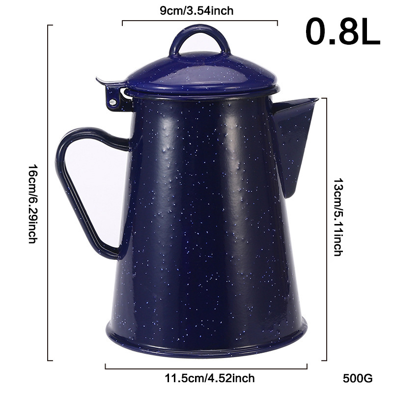 Regalos de comercio exterior en stock al por mayor de esmalte de olla hervidor esmalte de la manija de la olla de café multi-especificación hervidor frío