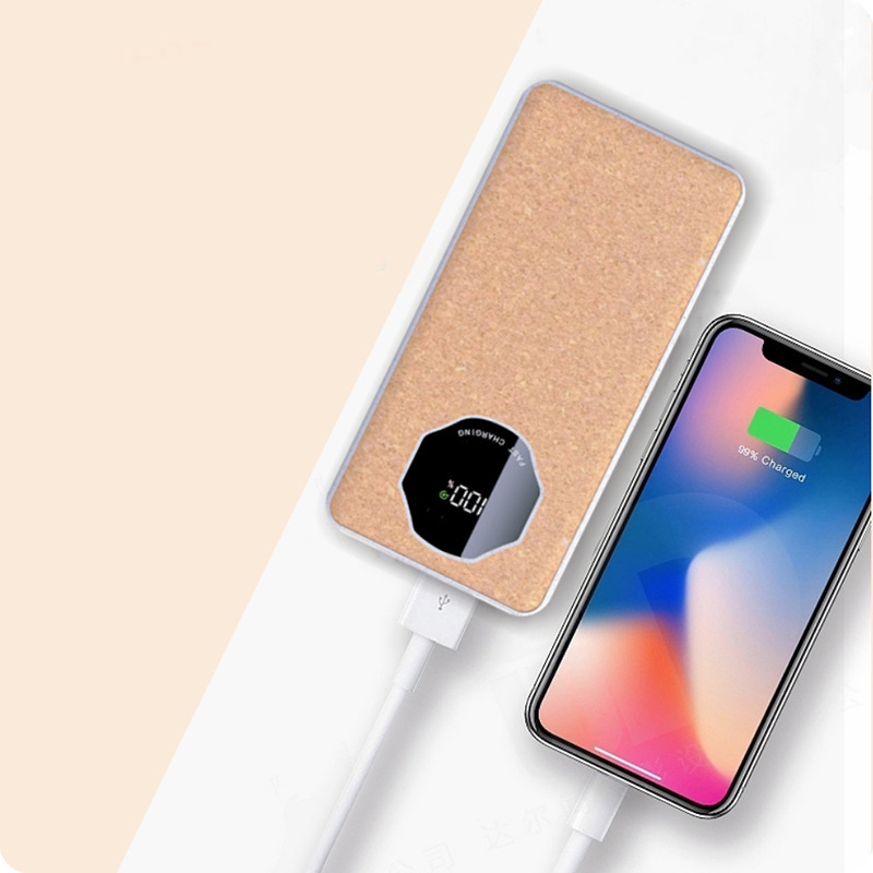 Corcho degradable palma de trigo al aire libre PD22.5W carga rápida 10000mAh pantalla digital carga