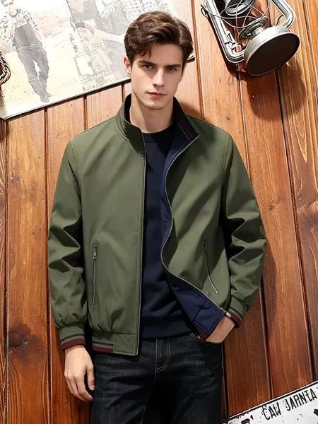 2025 New Men's Jacket Spring and Autumn Casual Men's Cross-border Korean Handsome Aviator Zipper Jacket Coat