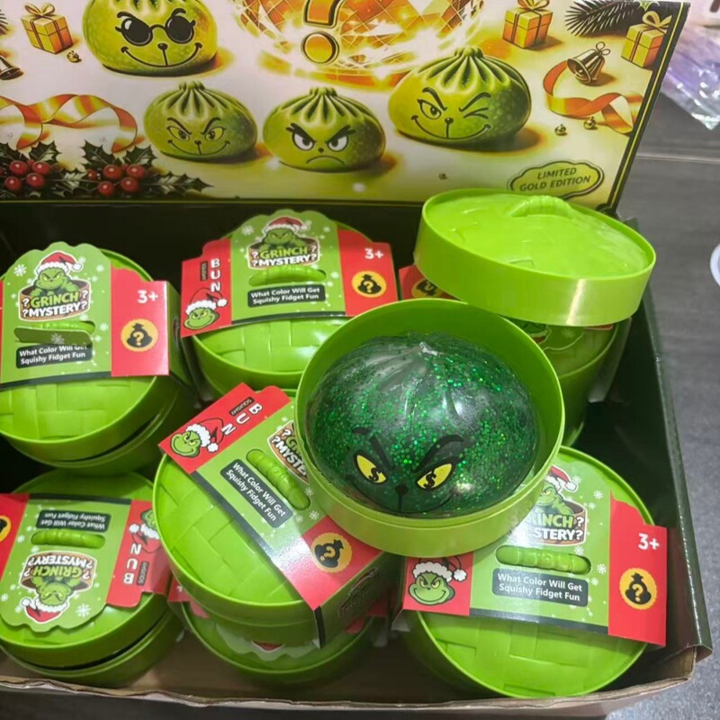 Cross-border new product Grinch Christmas edition green-haired Grinch 8.5cm squishy stress-relief blind box toy Cross-border new product Grinch Christmas edition green-haired Grinch 8.5cm squishy stress-relief blind box toy