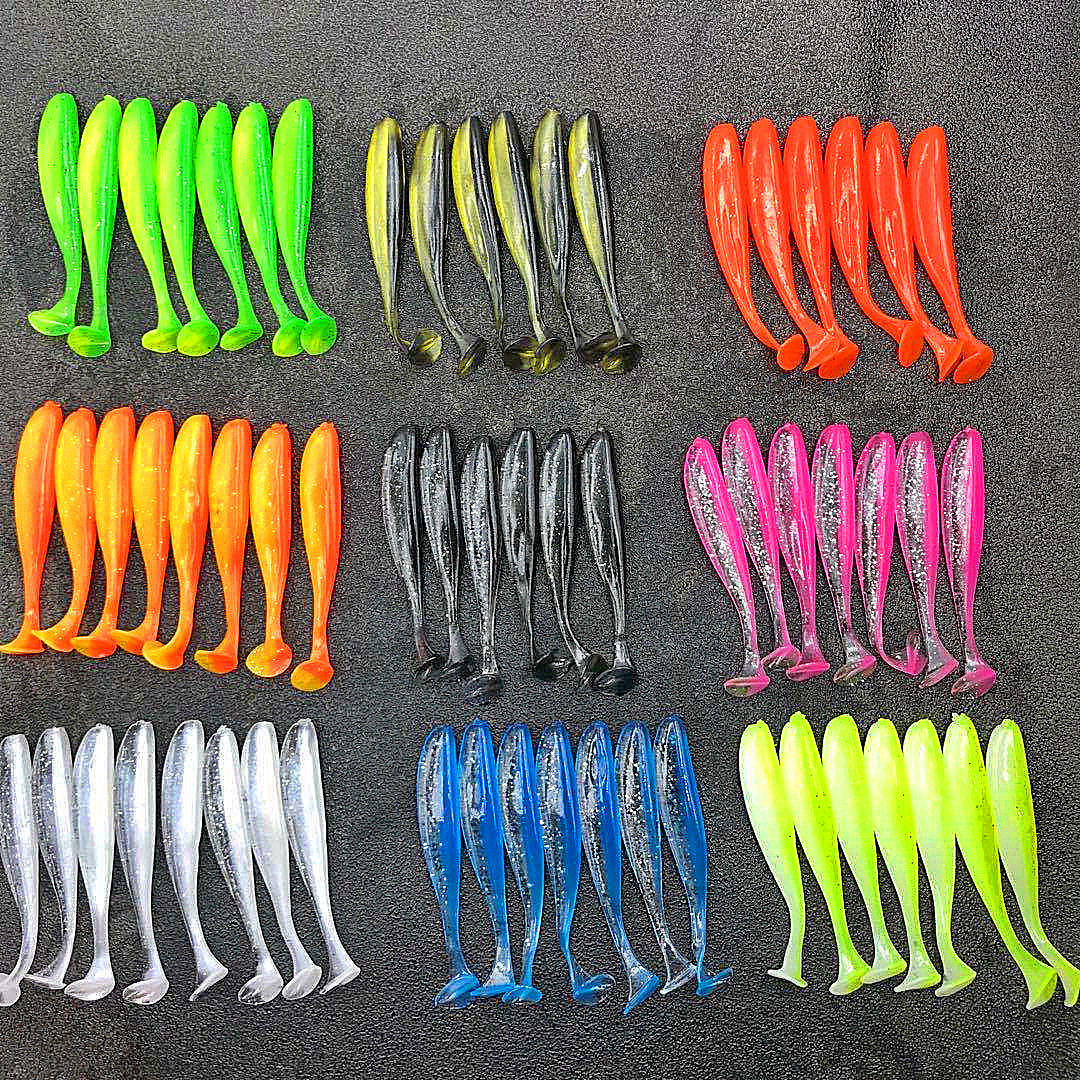 Shallow diving Paddle Tail Lures 10 Colors Soft Plastic Baits Bass Trout Saltwater Sea Fishing Lure