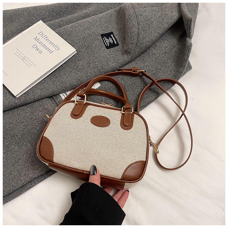 Bolso de nicho coreano de mujer de alto nivel, lino retro, bolso de hombro de viaje, nuevo tipo de bolso de viaje inclinado