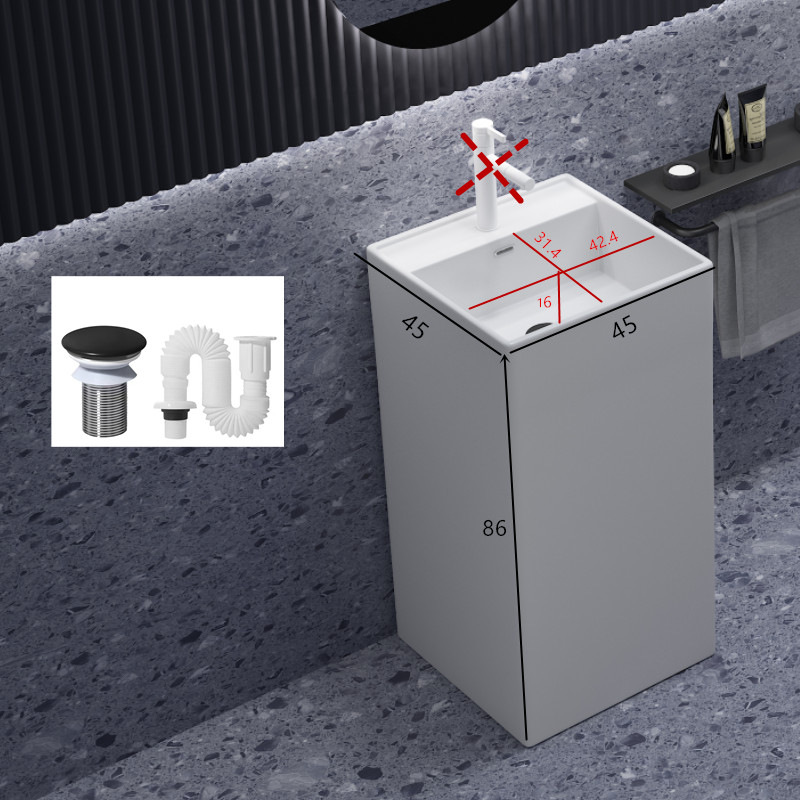 Dafang 45+45+86 white single basin sink