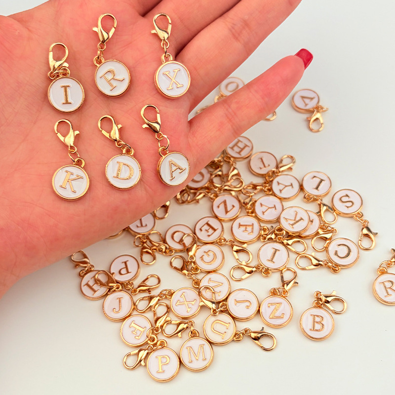 Cross-Border DIY Keychain Handmade Small Accessories 26 English Letter Pendants Keyring Electroplated Accessories Charms Cross-Border DIY Keychain Handmade Small Accessories 26 English Letter Pendants Keyring Electroplated Accessories Charms