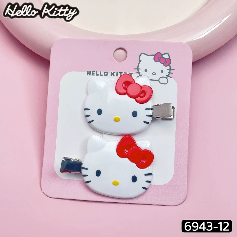 Заколки для волос Hello Kitty - подлинная детская заколка, пара розовая или красная