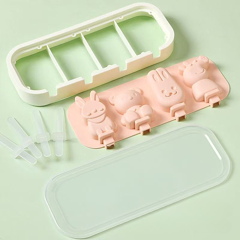 アイスクリーム型 食品グレードシリコン 子供用アイスキャンディー 自家製アイスキャンディー アイスクリーム チーズ型 簡単に取り外せる製氷皿|undefined