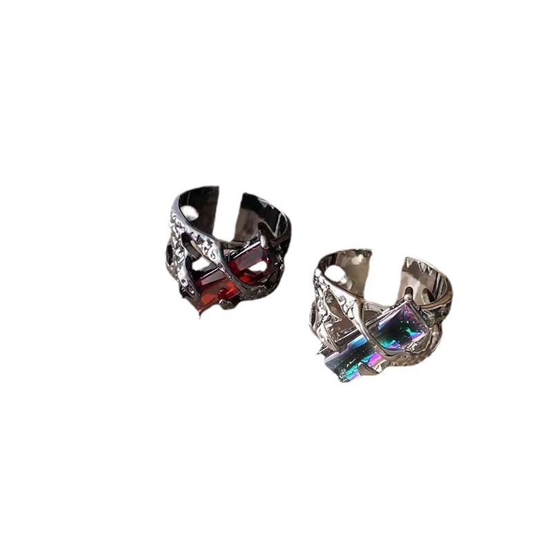 Lava Liquid Dornenring Mit Rotem Edelstein Designer Ring_voghion.com