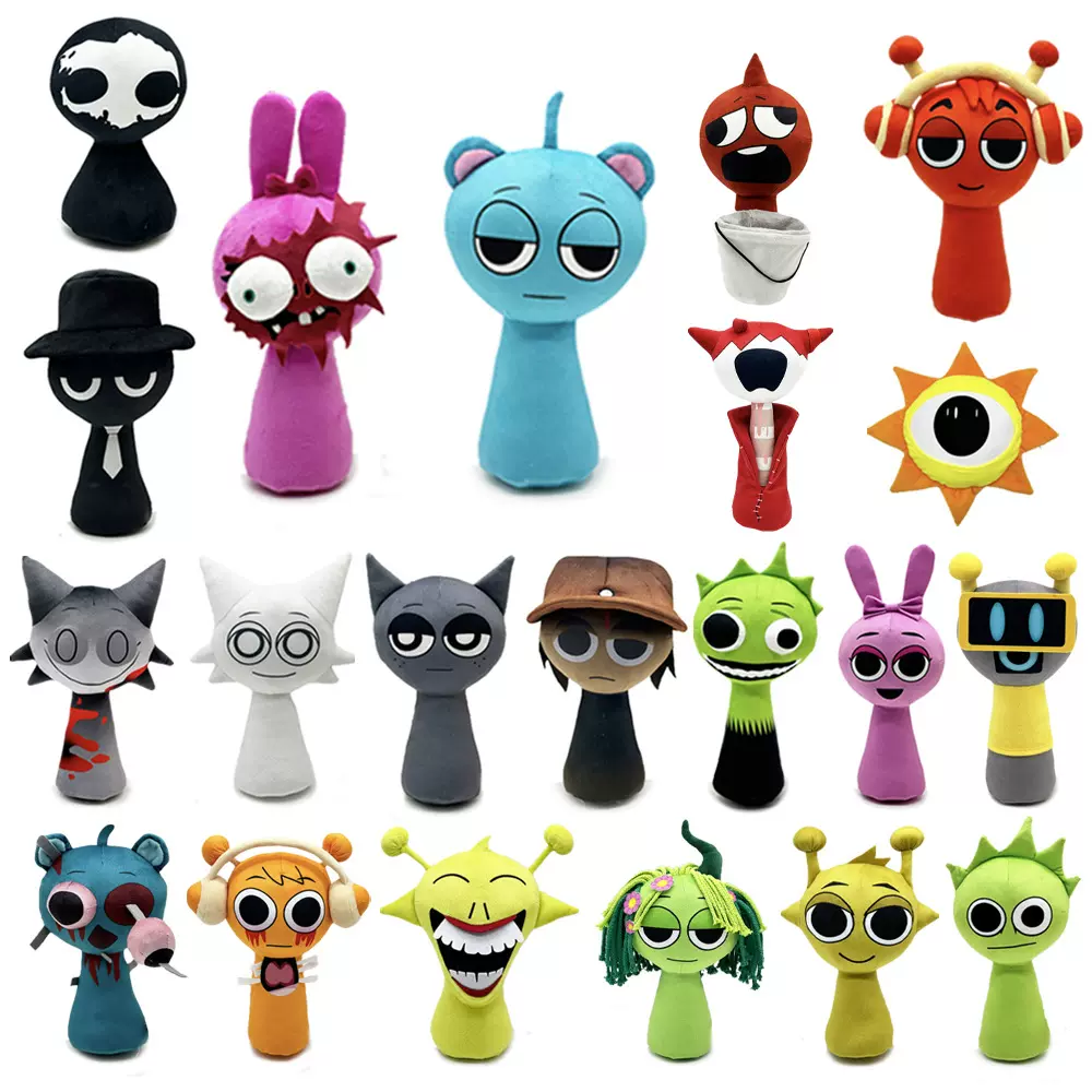 跨境新款 sprunki plush 节奏盒子游戏周边毛绒玩偶公仔