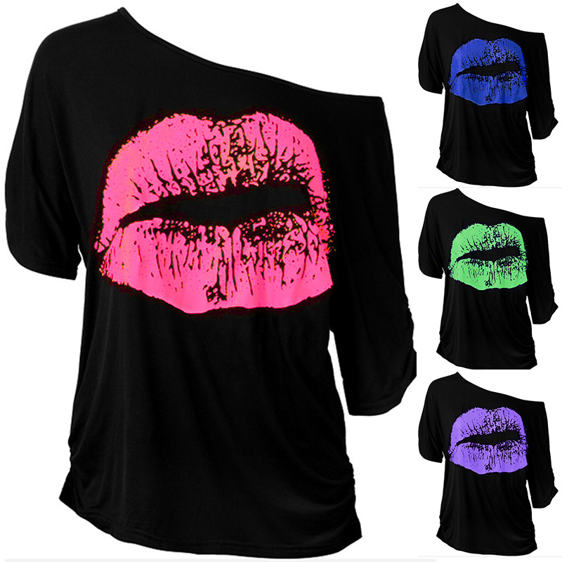 Femmes T-shirt Manche Courte T-shirts De Base Bouche display picture 1