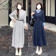 婦人服の高級感学院風は秋になって着ます。