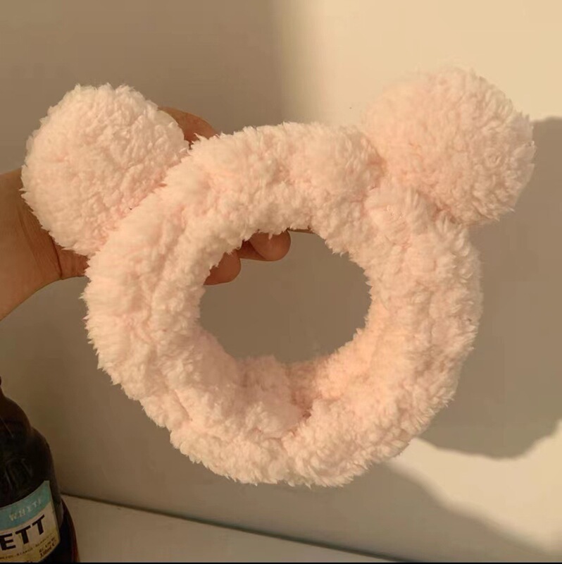 ぬいぐるみ洗顔ヘッドバンド、女性用フェイシャルマスク、洗顔ヘッドバンド、防水防湿ヘッドバンド、ヘッドバンド、ヘアアクセサリー|undefined