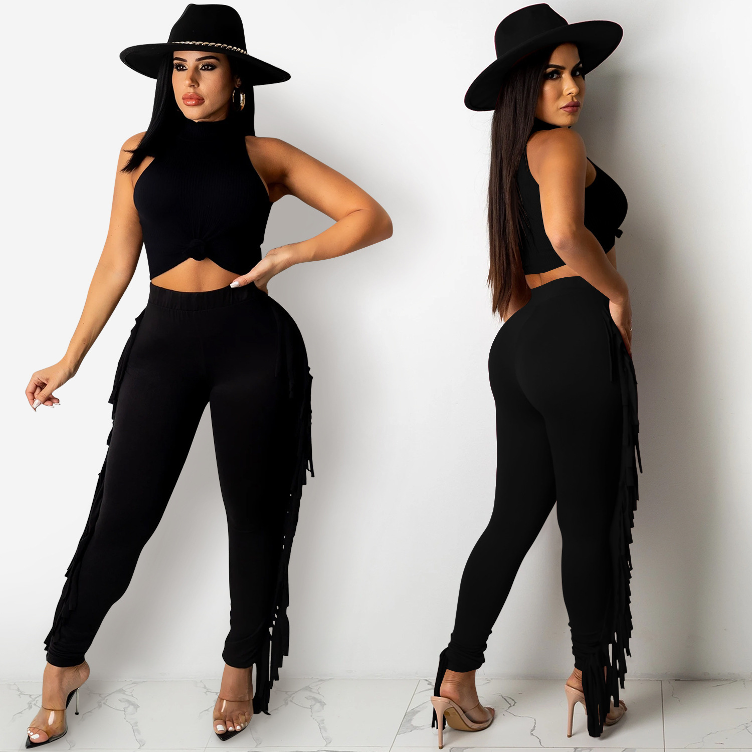 C5369 precio especial sin reembolso sin cambio de ropa de moda transfronteriza con cuidado, chaleco sin mangas, pantalones largos de dos piezas