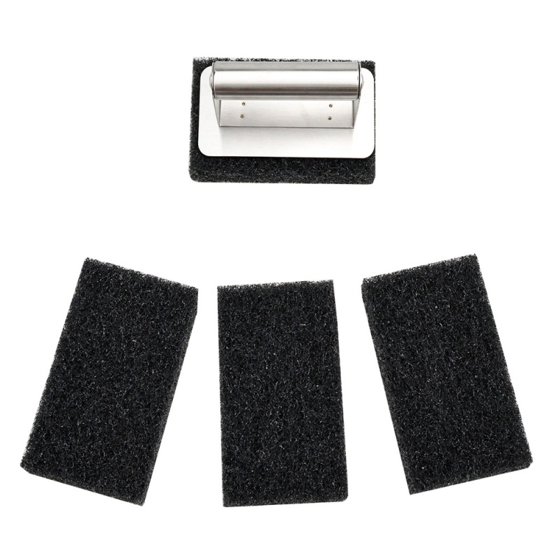 Amazon hot product cleaning suit cleaning oven teppanyaki scouring pad stainless steel cleaning handle