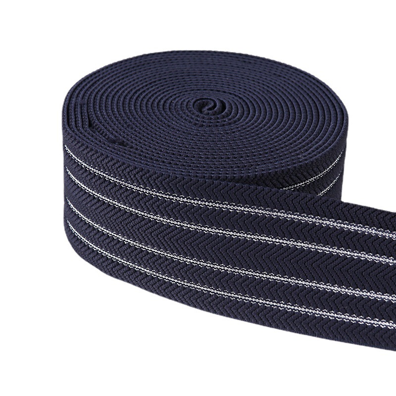 新款12个颜色金银彩葱松紧带 5cm人字纹裤腰无梭机弹力橡筋现货