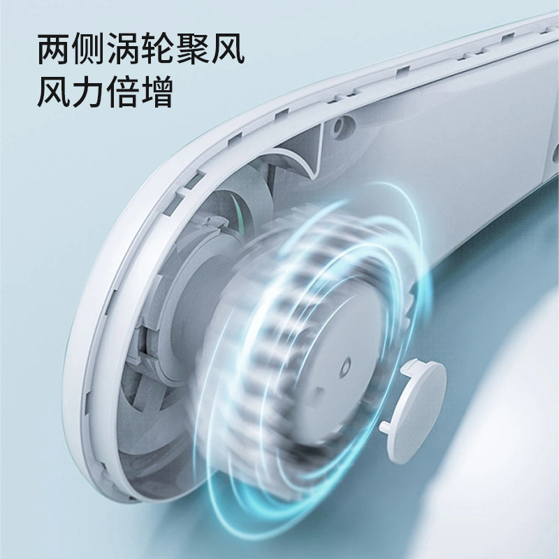 2024 nuevo lindo mascota Halter pequeño ventilador USB carga portátil de dibujos animados mini sin cuchilla turbina Halter ventilador