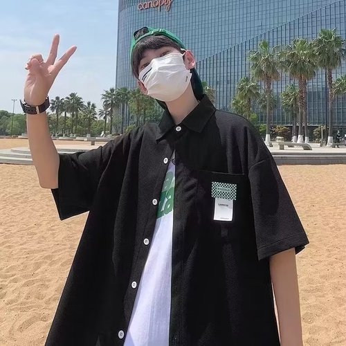 Men's Short Sleeve Shirt 2025 Summer Fashion Youth Versatile Loose Streetwear Cardigan Top Wearable Outdoors