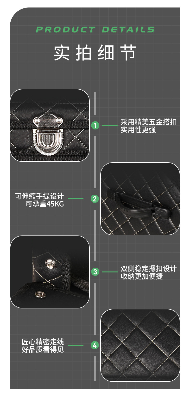 Car trunk storage box, large-capacity car organizer, foldable car storage box, car essentials