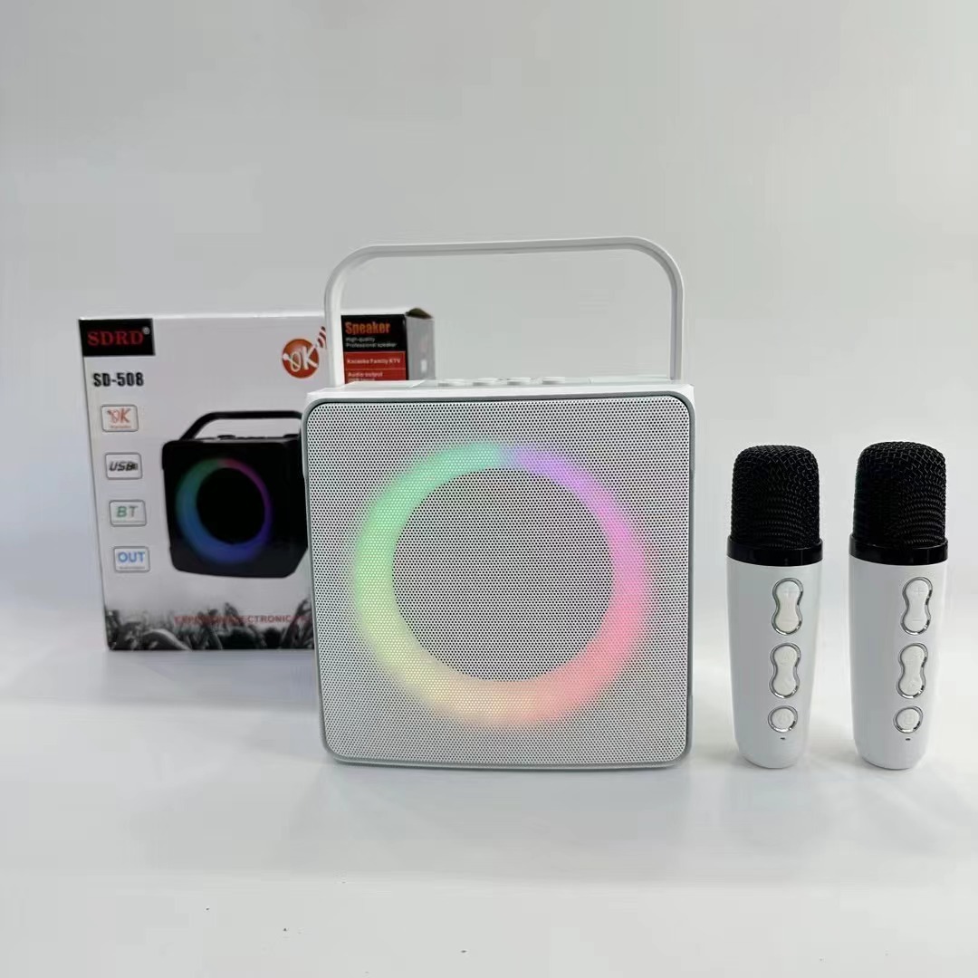 Al Aire Libre SD508 portátil inalámbrico karaoke máquina Bluetooth audio Doble micrófono inalámbrico micrófono audio en vivo