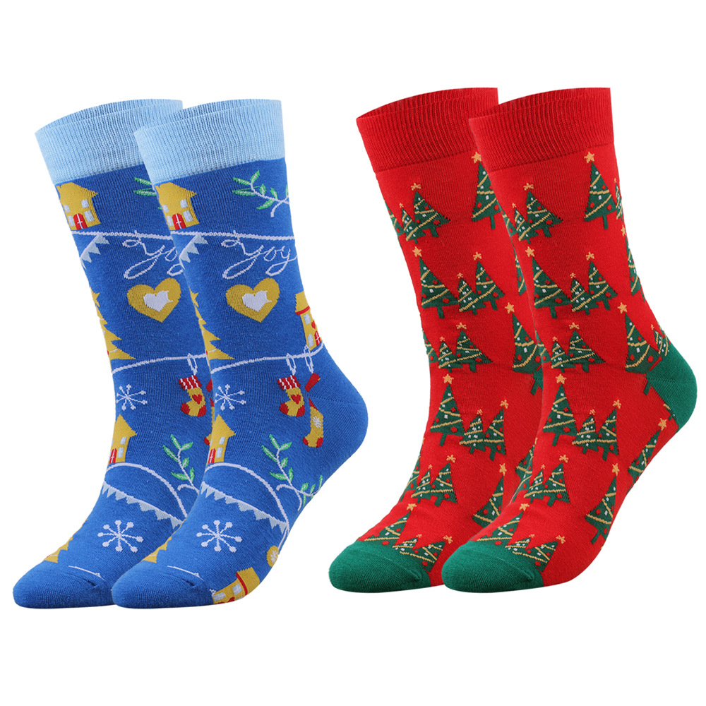 Women's Socks & Hosiery enlarged Christmas socks, large size men's socks, cotton socks, men's socks, women's socks, new Christmas mid tube socks trend_voghion.com