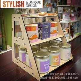 木质多层阶梯展示架罐头存储展示层架三层置物架桌面手办展示架