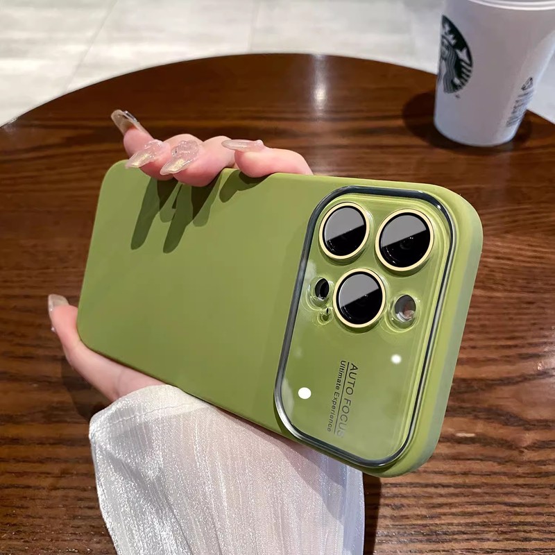 液体大窓付き Apple 17 Pro Max 携帯電話ケース iPhone 16 レンズフィルム付きシリコン保護ケース 15|undefined