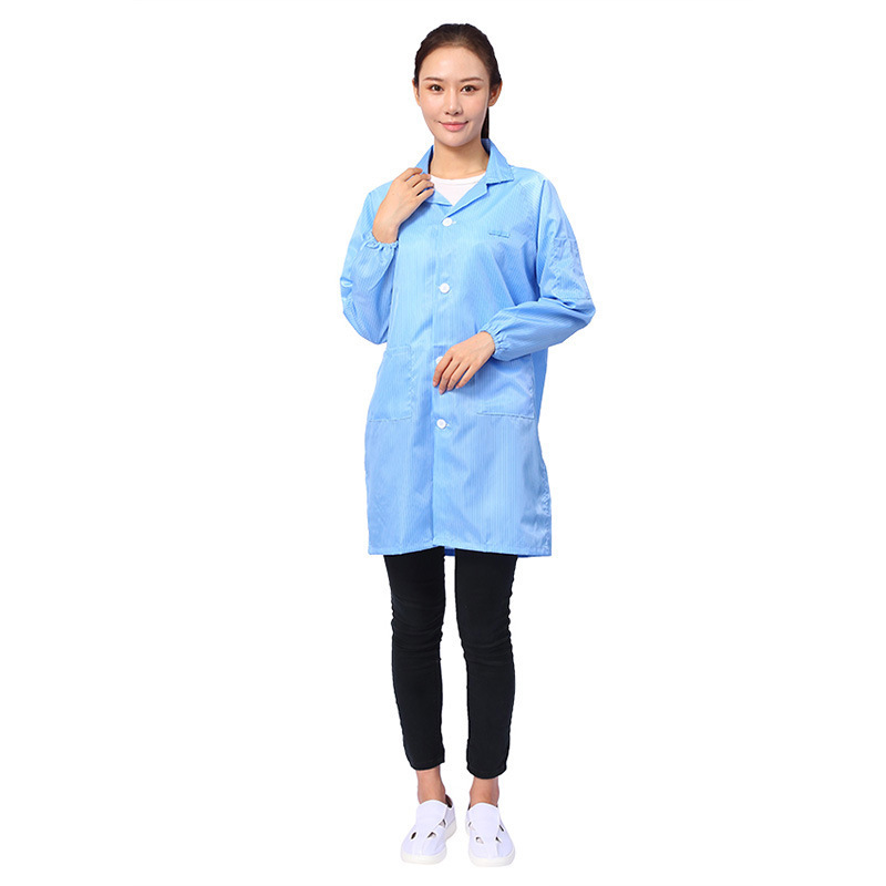无尘服静电服防 喷漆服蓝色静电服翻领纽扣大褂无尘服 厂家供应|undefined