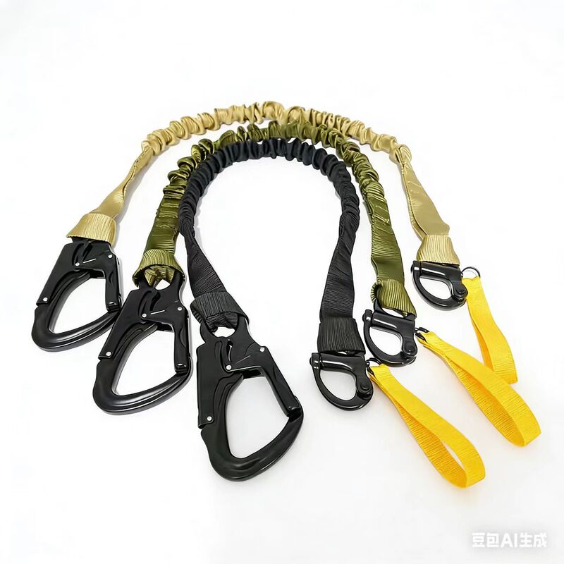 Elastic Airdrop Safety Rope Outdoor Tactical Quick Hanging Frog Hanging Buckle Double-headed Quick Release Lock Buckle