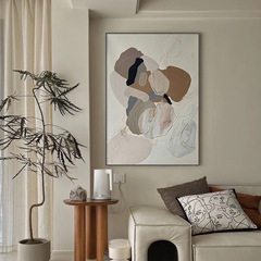 抽象的なカラーブロックリビングルーム装飾絵画モダンなミニマリストソファ背景壁大芬村吊り絵画ハイエンド玄関絵画