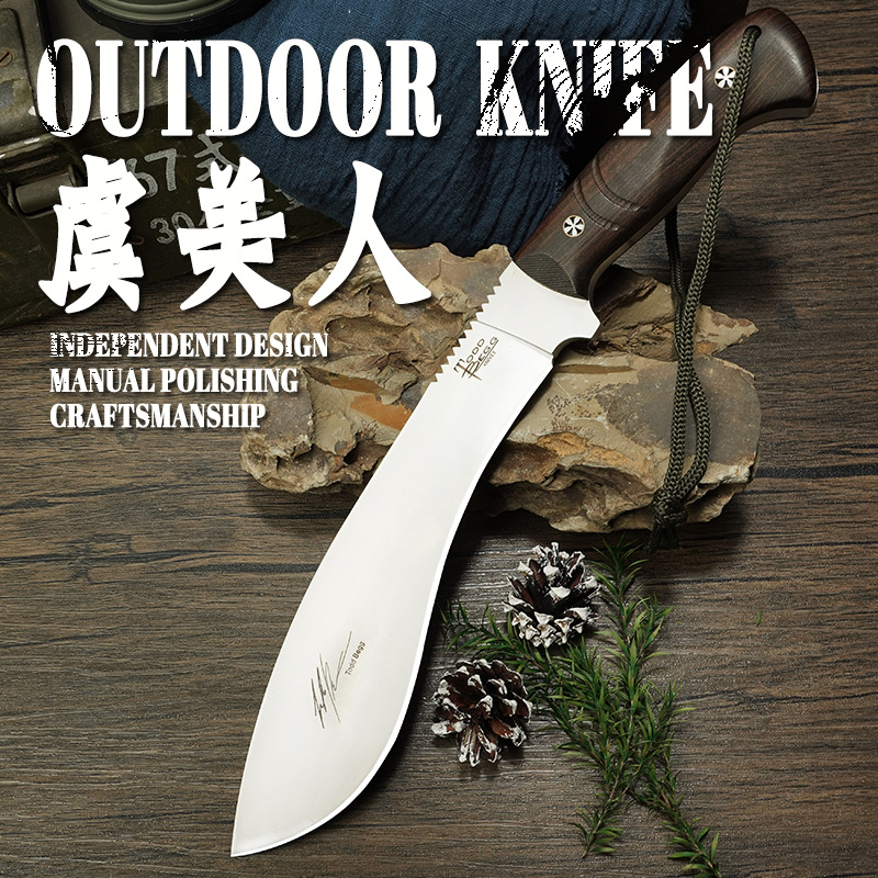 野营户外高硬度刀荒野求生露营装备多功能登山砍柴开路锋利便携刀