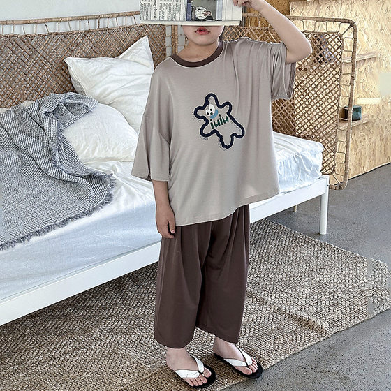 Panda Yuanyuan 2025 New Modal Children's Pajamas Summer Clothes Boys Home Clothes suit Summer Air-conditioning Clothes