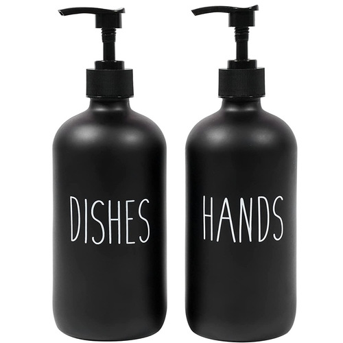 Cross-border Amazon black and white matte 500ml hand soap bottle, hands glass bottle, lotion bottle, soap dispenser, bathroom bottle