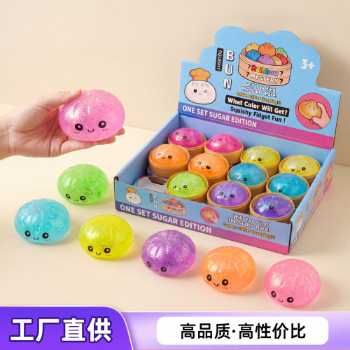 Cross-border bun stress-relief toy with creative cute expressions, realistic large bun slow-rebound stress-relief educational toy Cross-border bun stress-relief toy with creative cute expressions, realistic large bun slow-rebound stress-relief educational toy