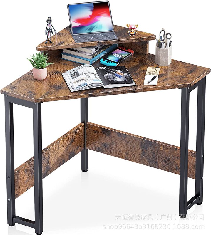 Corner Desk Space-Saving Small Desk with Sturdy Steel Frame Computer Desk with Monitor Customizable