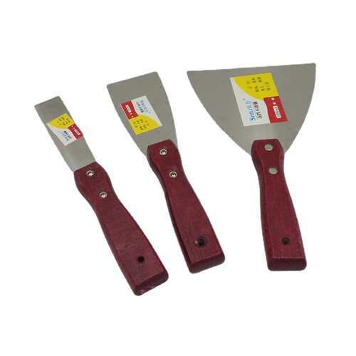 Manufacturer sells stainless steel putty knives with wooden handles, scrapers, scrapers, double clamp handles, high-end putty knives, cleaning knives, wholesale