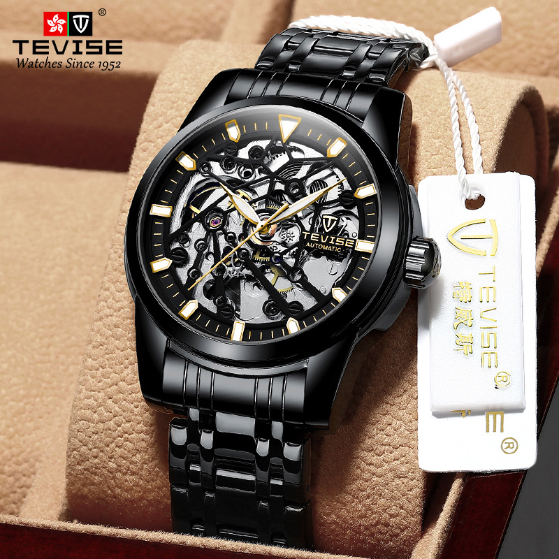 European and American Style Trendy Fashion Mechanical Watch, Fully Automatic Business Brand Watch, Light Luxury Model with Large Dial