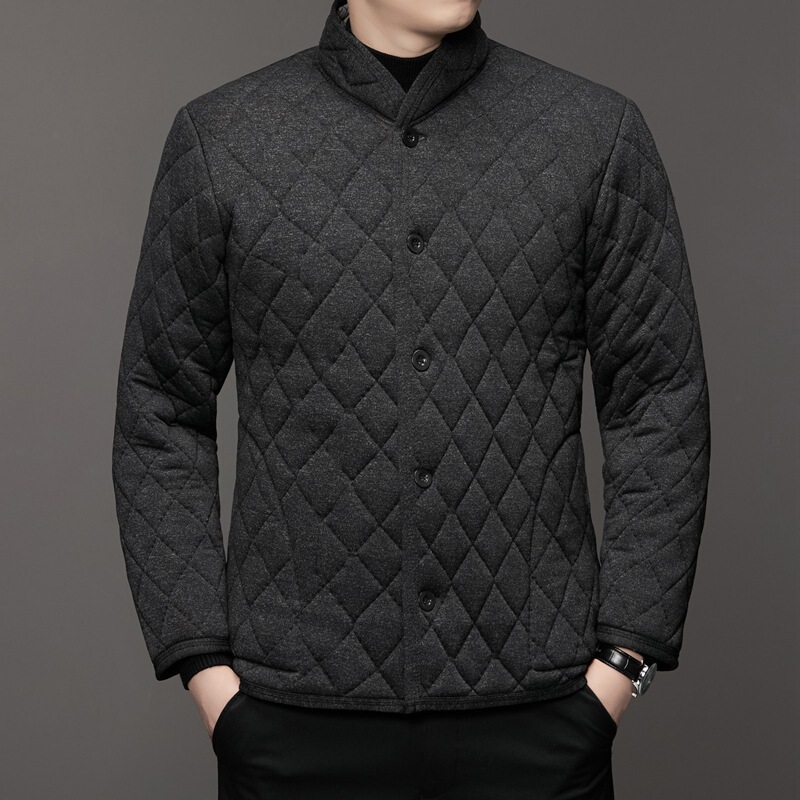 2025 Middle-Aged and Elderly Men's Camel Wool Cotton-Padded Jacket with Fleece Lining, Thickened Winter Coat for Dad, Inner Cotton Jacket, Warm Cotton Clothing