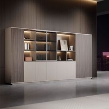 办公室书柜老板背景柜文件柜木质资料柜收纳柜储物柜靠墙落地柜