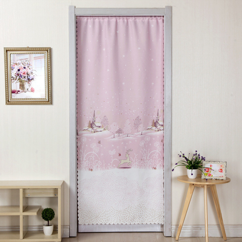 Door Curtain Fabric Bedroom Room Bathroom Living Room Home Decorative Partition Curtain Non-perforated Internet Celebratory Hanging Curtain Cloth Door Curtain