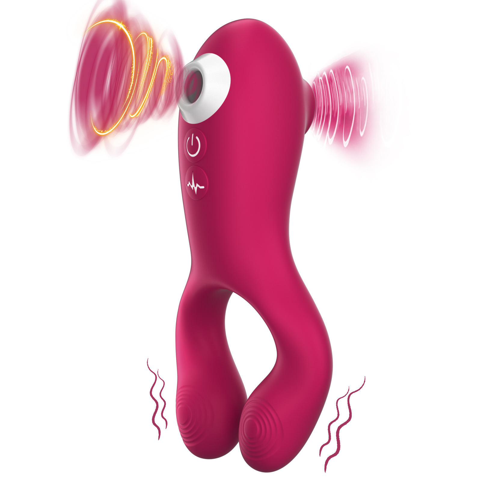 C-shape Vibrator And Nipple Clamps Massager For Couples_voghion.com