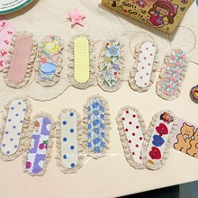 森系甜美小碎花刘海贴侧边碎发整理神器可爱少女后脑勺魔术贴头饰