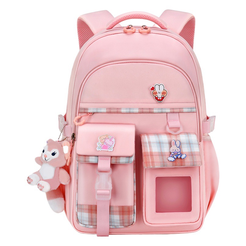 Popular casual femenino escuela primaria y secundaria mochila ligera reducción de la carga niños mochila con bolsa tutorial mochila de protección de la columna vertebral al por mayor