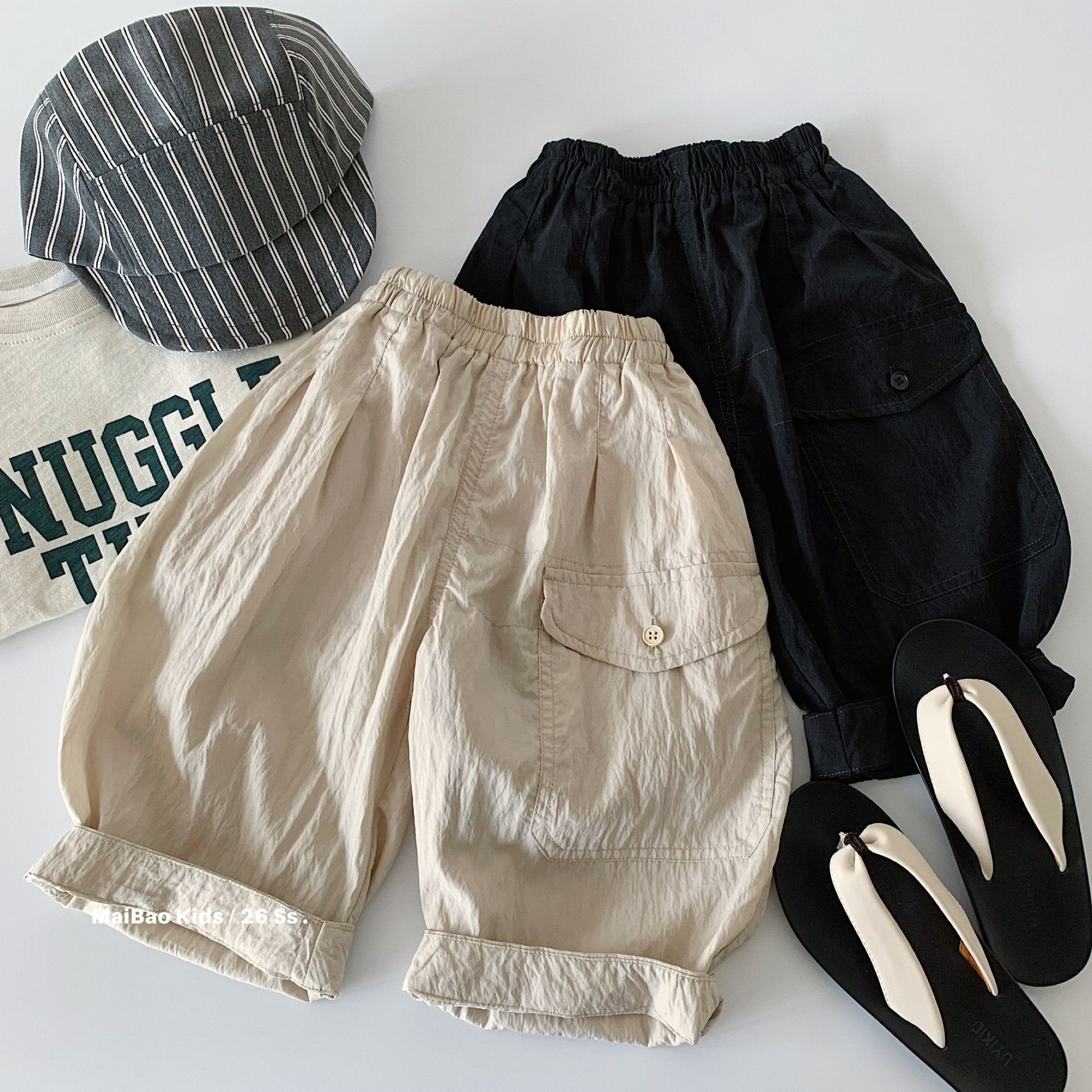 Summer children's solid color thin trousers for boys for leisure