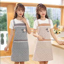 GPW5夏季薄款围裙布料纯棉家用厨房透气防污女时尚做饭工作服新款