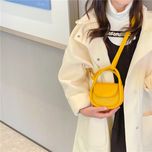 Korean style new children's bag fashion girls frosted semicircle handbag mini girls shoulder accessory bag coin purse