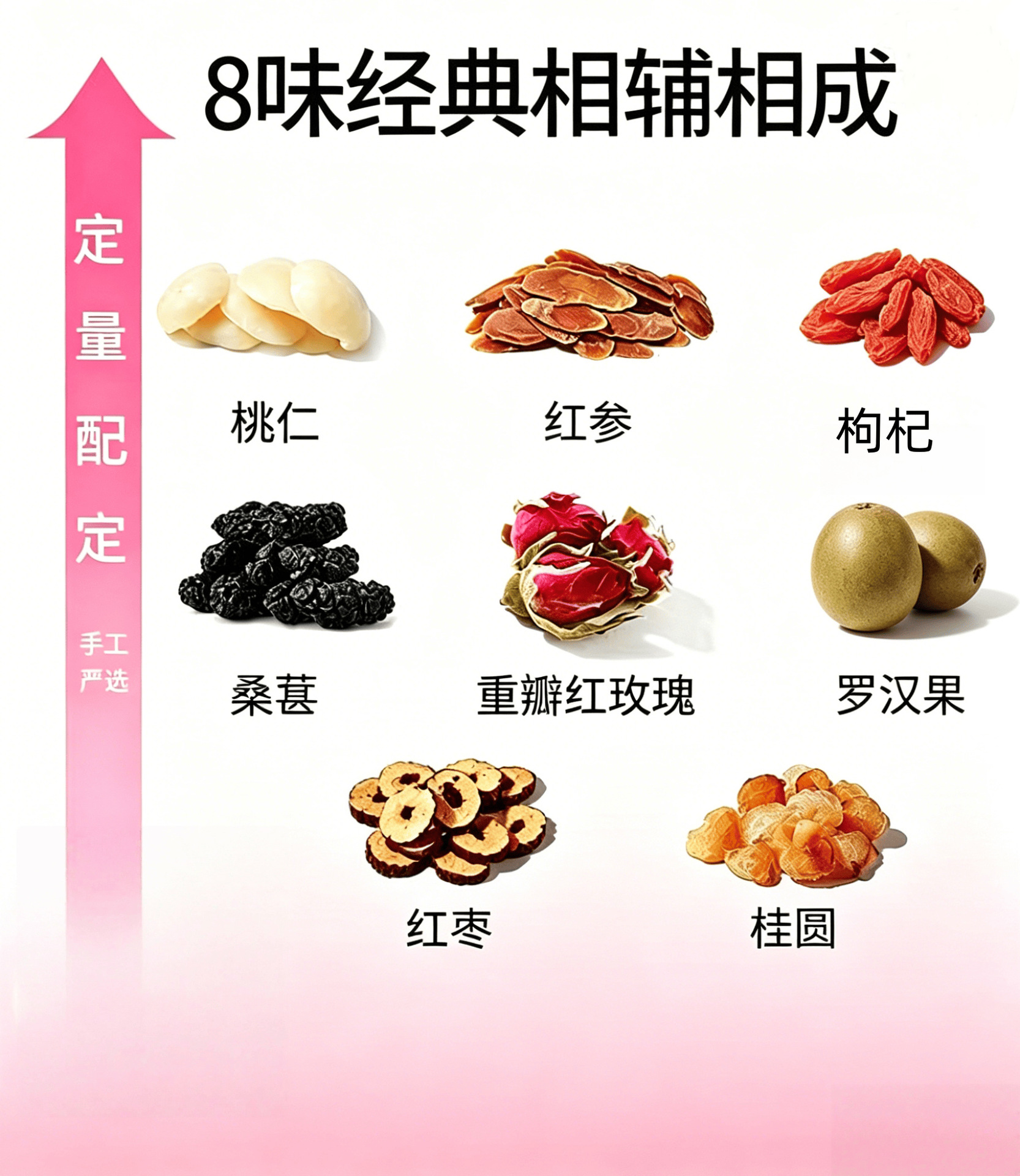 Red Date Longan Rose Mulberry Luo Han Guo Goji Wellness Tea 300g Dried Herbal Flower Tea Blend in use
