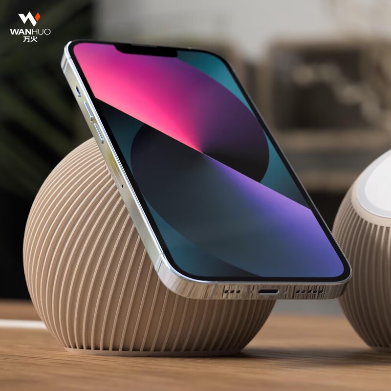 Suitable for Apple Mobile Phones, Desktop Magnetic Charging Dock with Simple and High-End Ribbed Design, Cross-Border Bestseller, 3D Printing