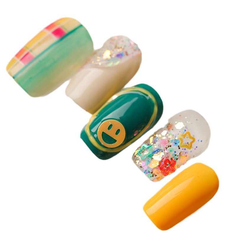hueco fantasía de color de corazón de桃 sequinilla de manicura amor parche hecho a mano goteo relleno de material superbrillo accesorios caja