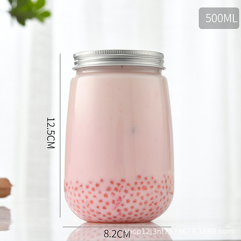 En stock Botella de plástico en forma de U Botella de bebida de jugo de mascota transparente 500ml Botella de té de leche desechable de grado alimenticio al por mayor