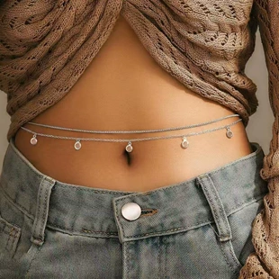 Поясная цепочка (body chain), европейский стиль с кисточками и коробкой, простой элегантный аксессуар