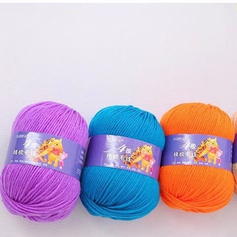 九月纤云4股精梳棉腈纶中粗合股毛线DIY围巾坐垫毛衣玩偶材料包